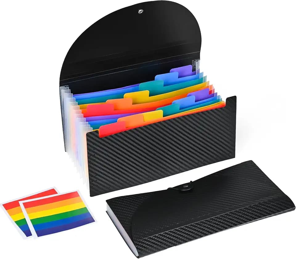 Cesil 2PCS Accordion File Organizer, 13 Pocket Expanding File Folder