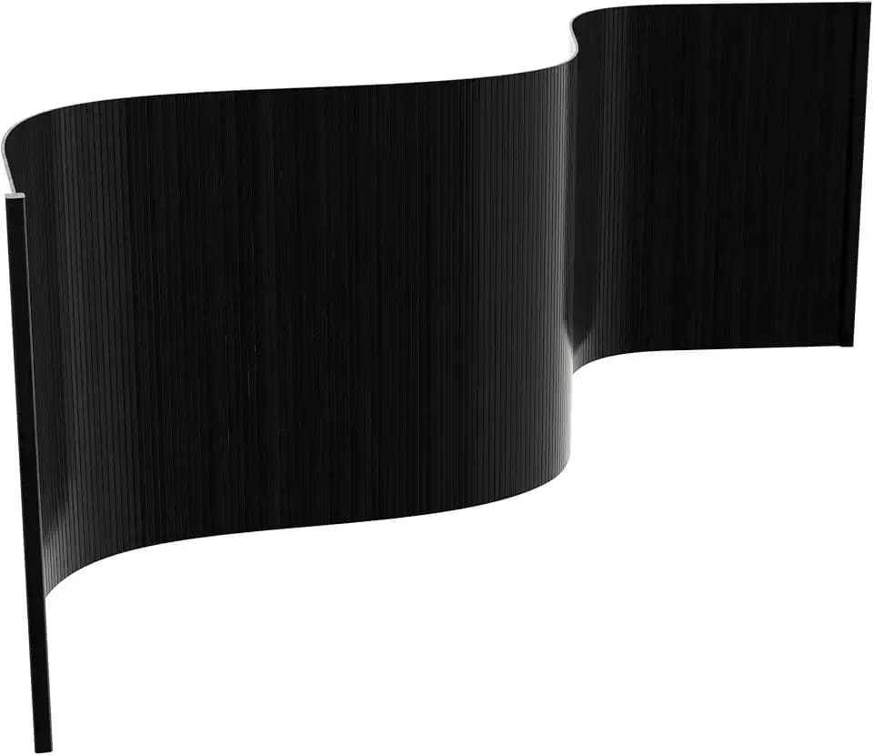 Red Lantern 2 ft. Short Bamboo Wave Screen - Black