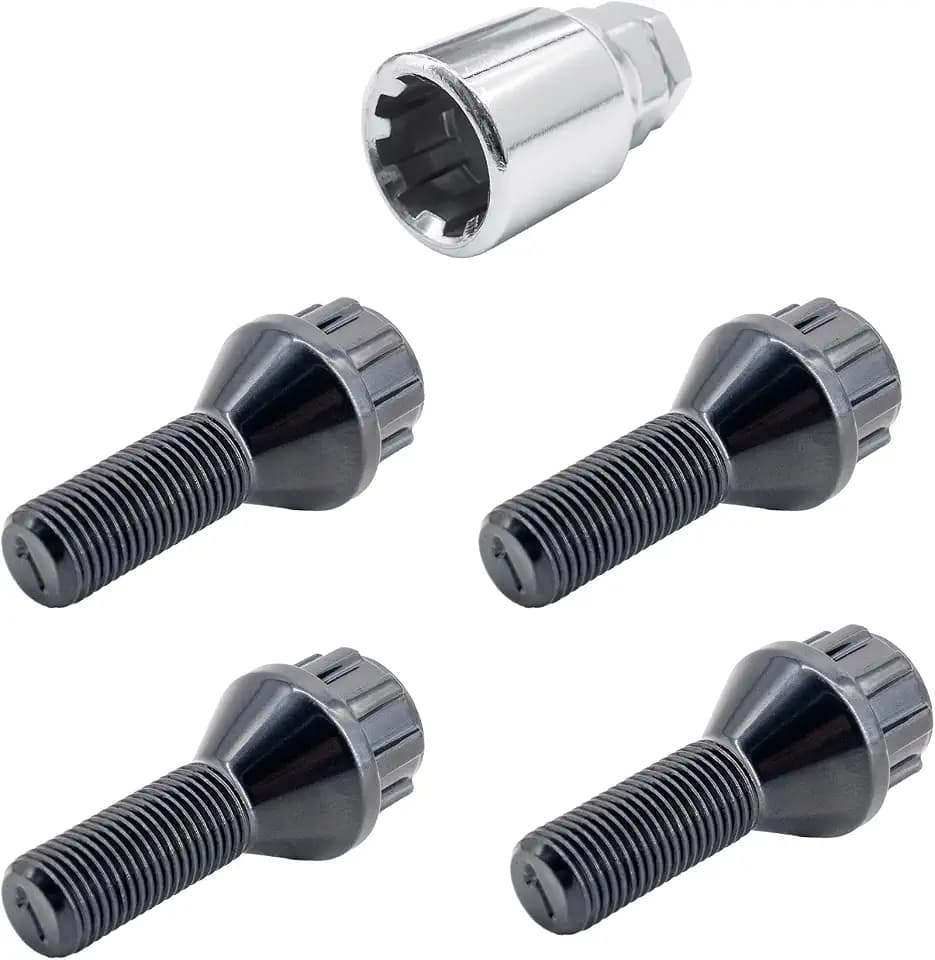 Simoni Racing BRA/30N Set mit 4 Anti-Diebstahl-Bolzen - Diebstahlschutzschrauben für Räder Schlüssel 19 M12 x 1,25 Länge 27 mm - Farbe Schwarz