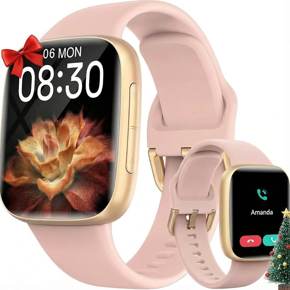 ENOMIR Smartwatch Damen mit Rauschunterdrückung Telefonfunktion, Herzfrequenzmonitor,Schlafanalyse,Zyklus-Tracker für Frauen, Sportuhr Damen 110+ Sportmodi, 1.85" AMOLED, iOS/Android, 10 Tage Akku
