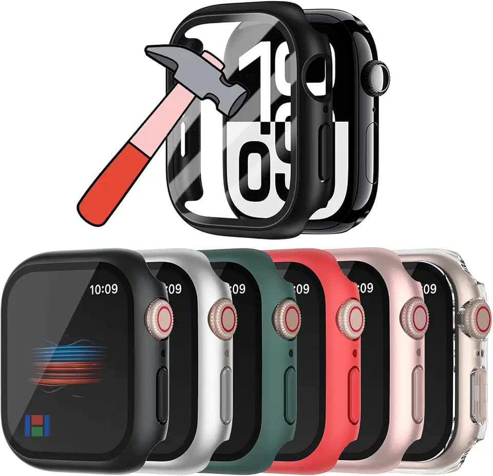 6 Stück Hart Hülle für Apple Watch Series 9 8 7 45mm Gehäuse