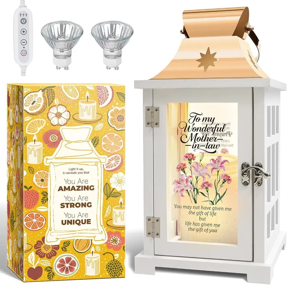 Mother in Law Gifts - Candle Warmer Lamp with Timer Dimmer, Heartfelt Wax Melter Lantern for Mother in Law Birthday Mothers Day Christmas
