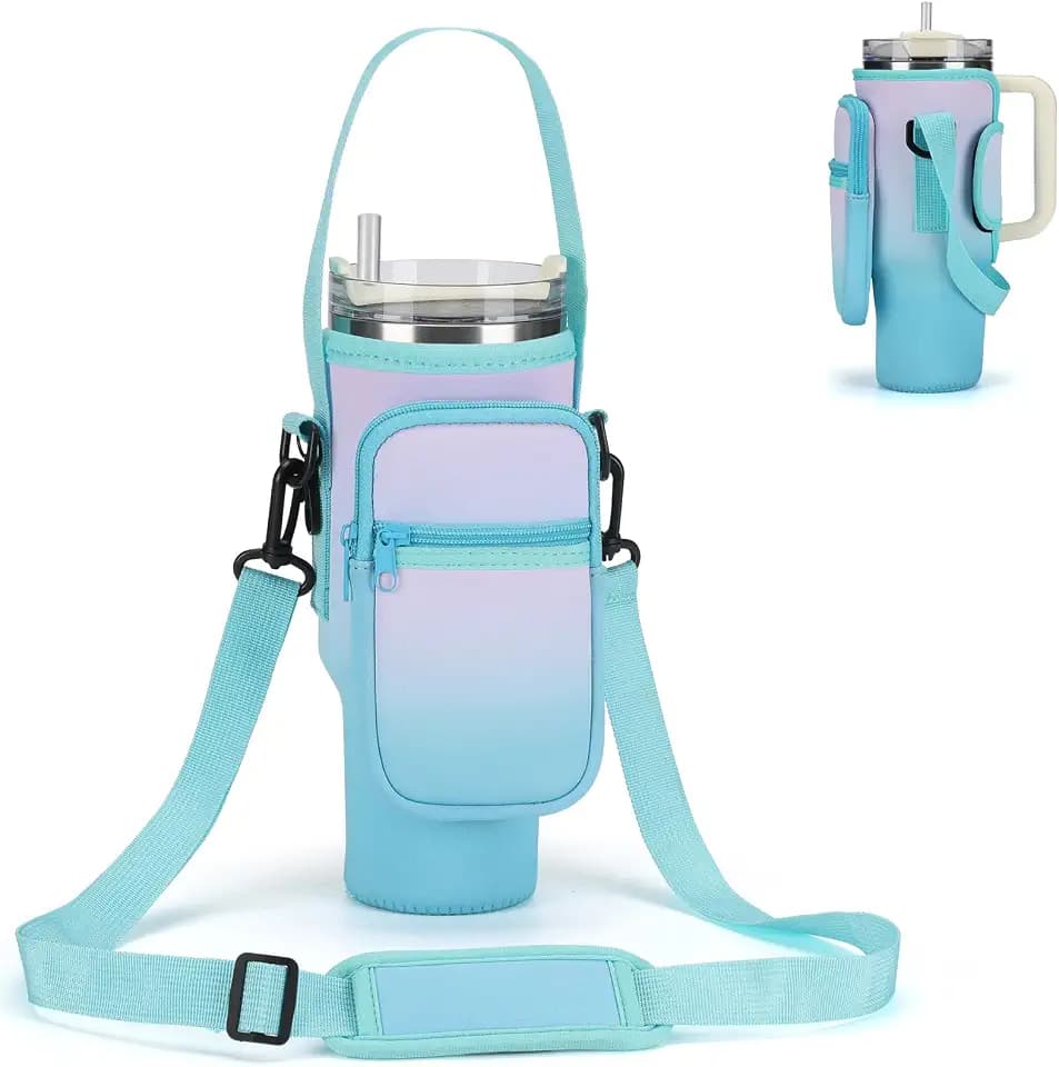GOEWY Water Bottle Carrier Bag for Stanley Cup 40/30oz with Phone Pockets