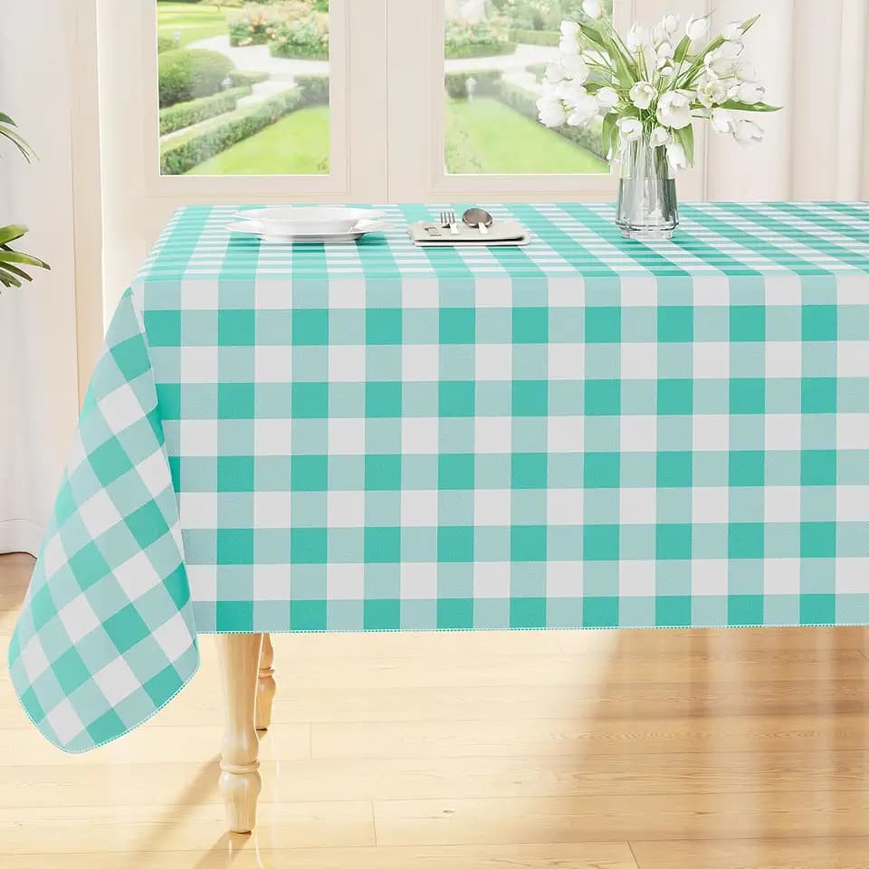 Smiry Picnic Table Cloth, Vinyl Tablecloths with Flannel Backing, 60"x120"