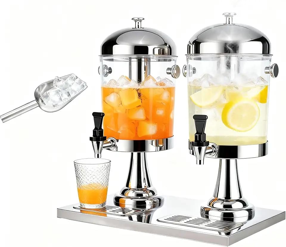 4.5 Gallon Drink Dispenser with Stand and Ice Core, Spigot, and Ice Shovel