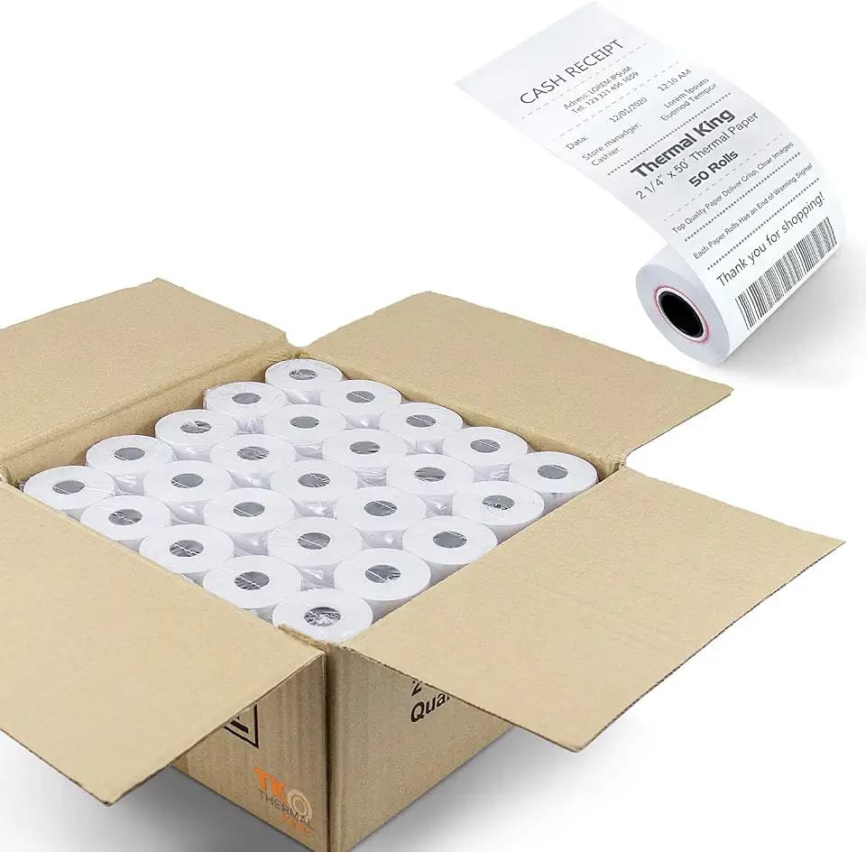 2 1/4" x 50' Credit Card Thermal Receipt Paper 50 Rolls
