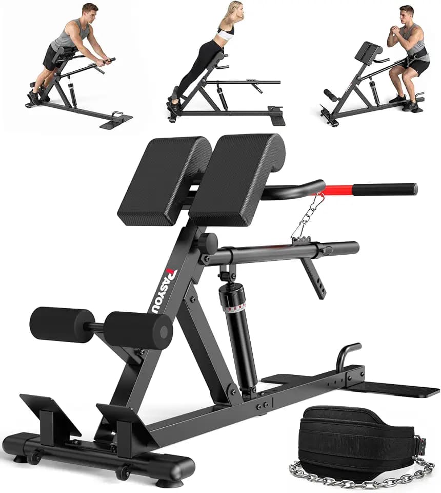 PASYOU All-in-One Roman Chair, Back Extension with Strength Belt Squat