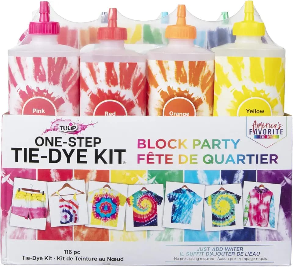 Tulip One-Step Tie-Dye Kit, 8 XL 16 oz Bottles, Rainbow
