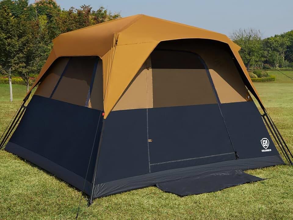 EVER ADVANCED 6 Person Camping Tent, Blackout Instant Cabin Tent for Family