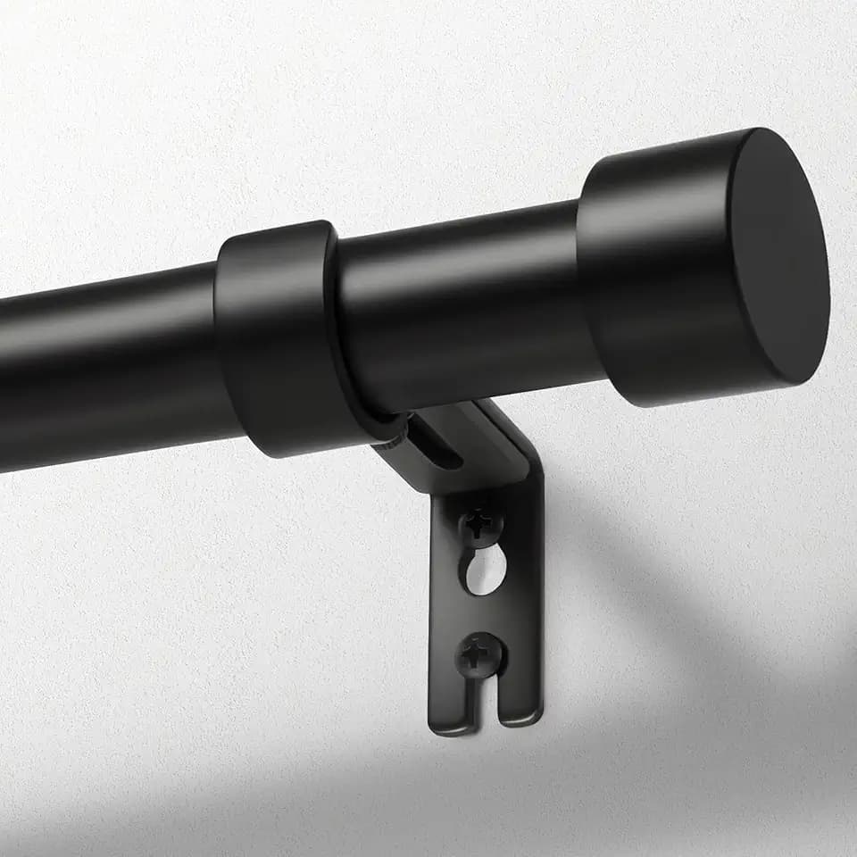 Zeerobee Curtain Rods for Windows 32 to 240 Inch, Black Curtain Rod