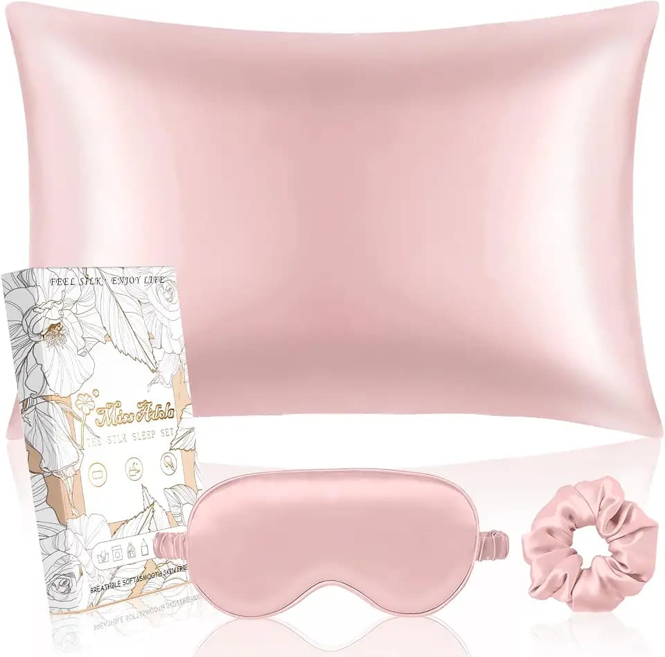 Miss Adola Mulberry Silk Pillowcase Set, Standard 20x26, Pink