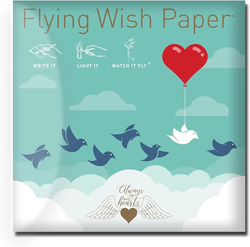 Flying Wish Paper Always in Our Hearts Mini Wishing Kit, Sympathy Gift