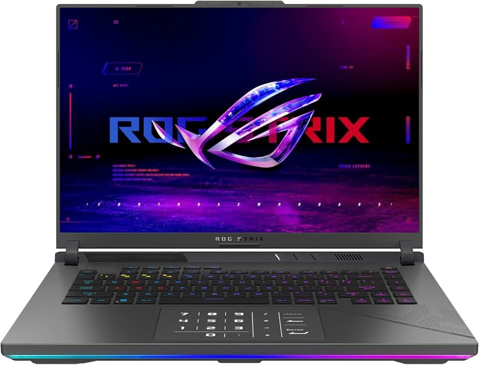 ASUS ROG Strix G16 Laptop | 16" Full-HD 165Hz/7ms 16:10 IPS Display | Intel Core i9-14900HX | 32 GB RAM | 1 TB SSD | NVIDIA RTX 4070 | Windows 11 | QWERTZ Tastatur| Eclipse Grey