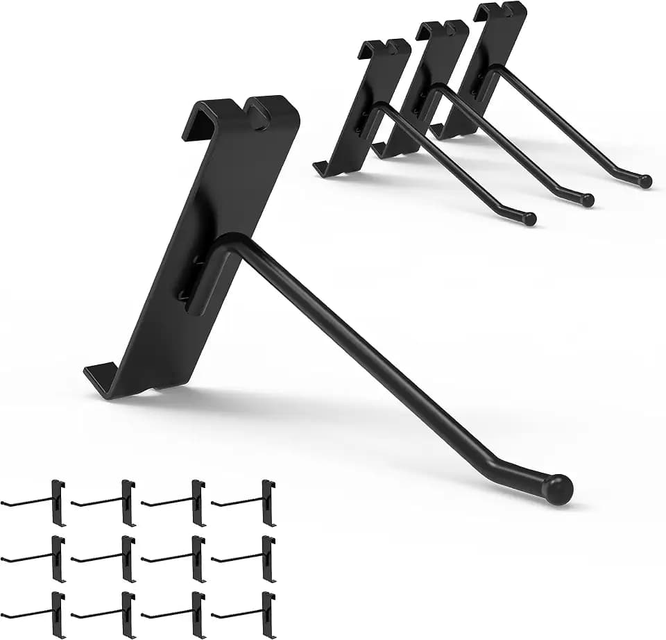 HUHOLE 32 Pack 4 Inch Black Gridwall Hooks for 3 × 3 Wire Grid Panel