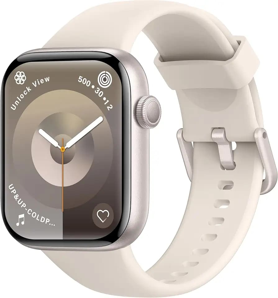 AcclaFit Smartwatch Damen Herren, 1.85 Zoll HD-Display Smart Watch mit Bluetooth Anrufe, Fitness Tracker mit Herzfrequenz SpO2 Schlafmonitor Schrittzähler, IP68 Wasserdicht Fitnessuhr für Android iOS