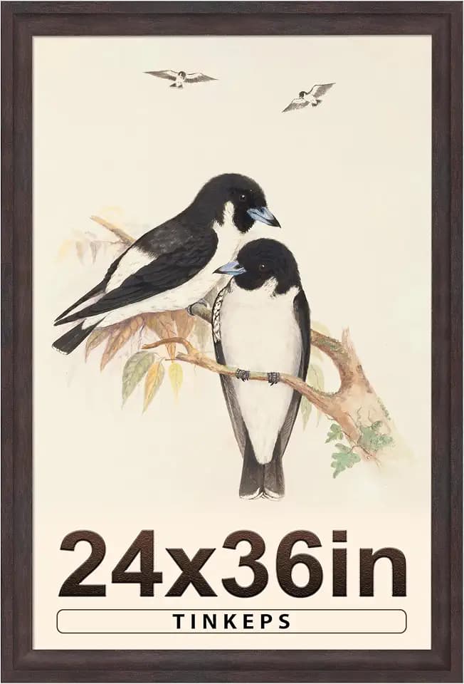 24x36 Walnut Brown Poster Frame, Vintage Wide Edge, Wall Decor