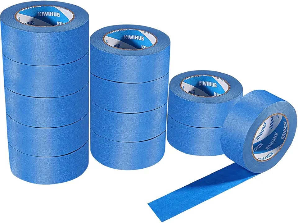 12 Rolls 2" (1.88”/48mm) X 54 YDs Pro-Grade Blue Painters Tape, Medium Adhesive That Sticks Well but Leaves no Residue Behind