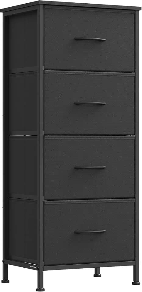 SONGMICS Dresser for Bedroom, Tall Dresser with 4 Fabric Drawers