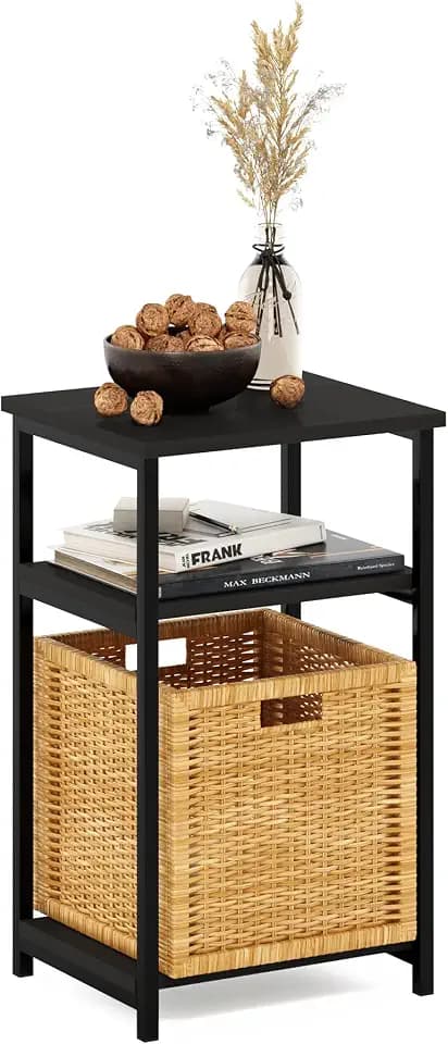 Furinno JUST 3-Tier Metal Frame Telephone Table, Espresso