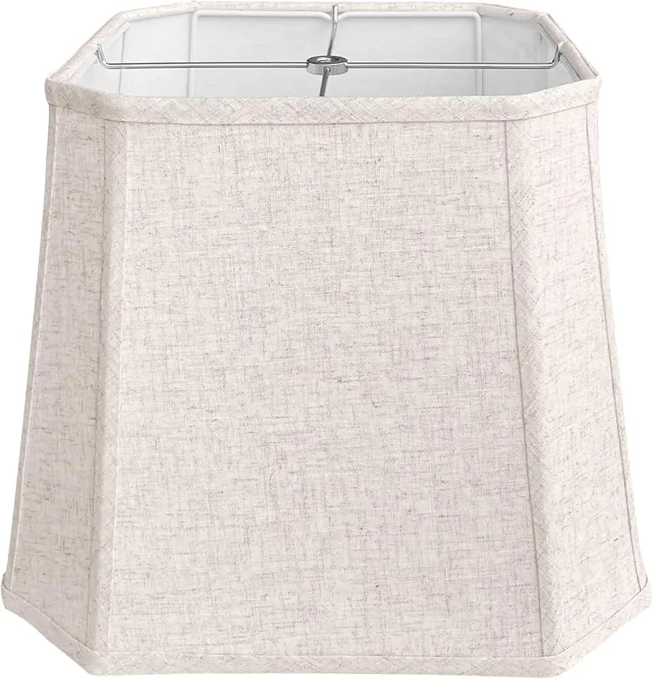 TOOTOO STAR Square Lampshade, 10 x 13 x 10.5 inch Beige linen lamp shade