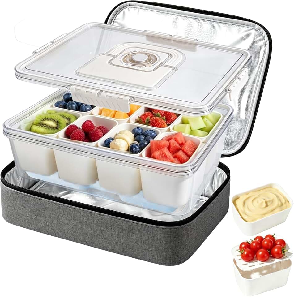 Chilled Portable Snackle Box container with Ice Pack & Insulated Bag