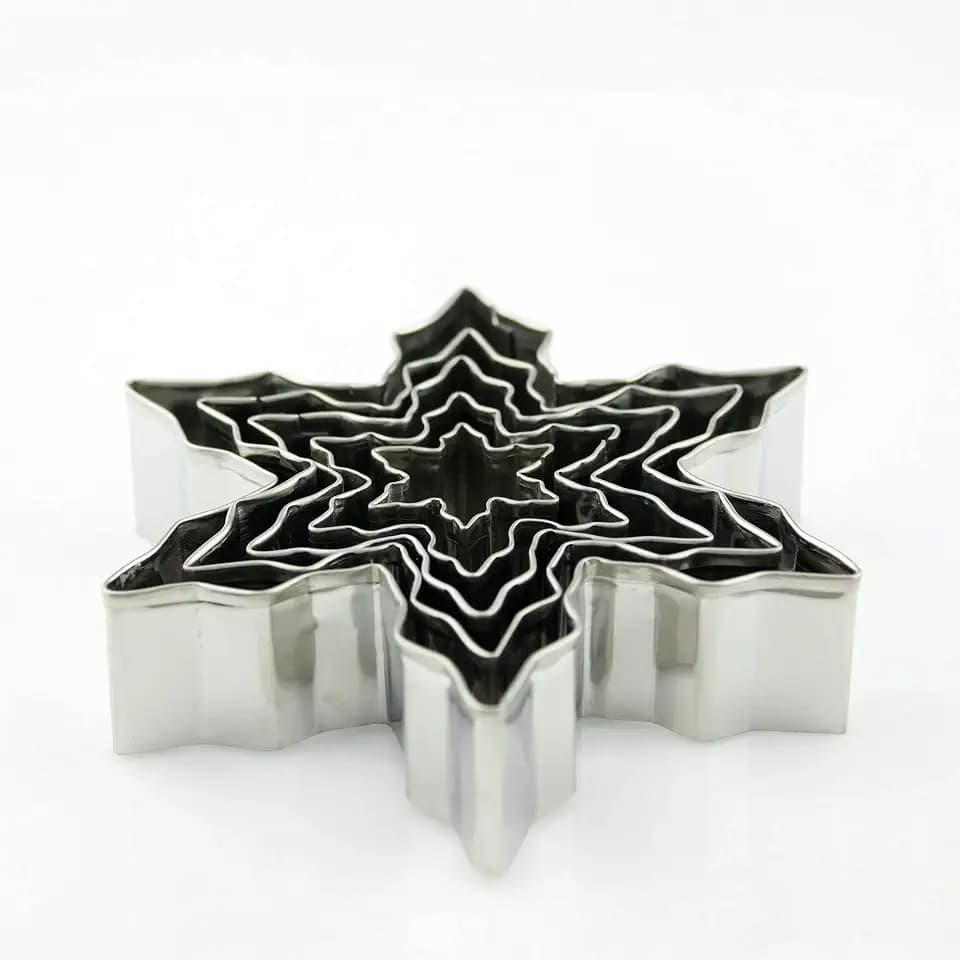 Snowflake Cookie Cutters Set-5 Pieces Differnent Sizes-Stainless Steel