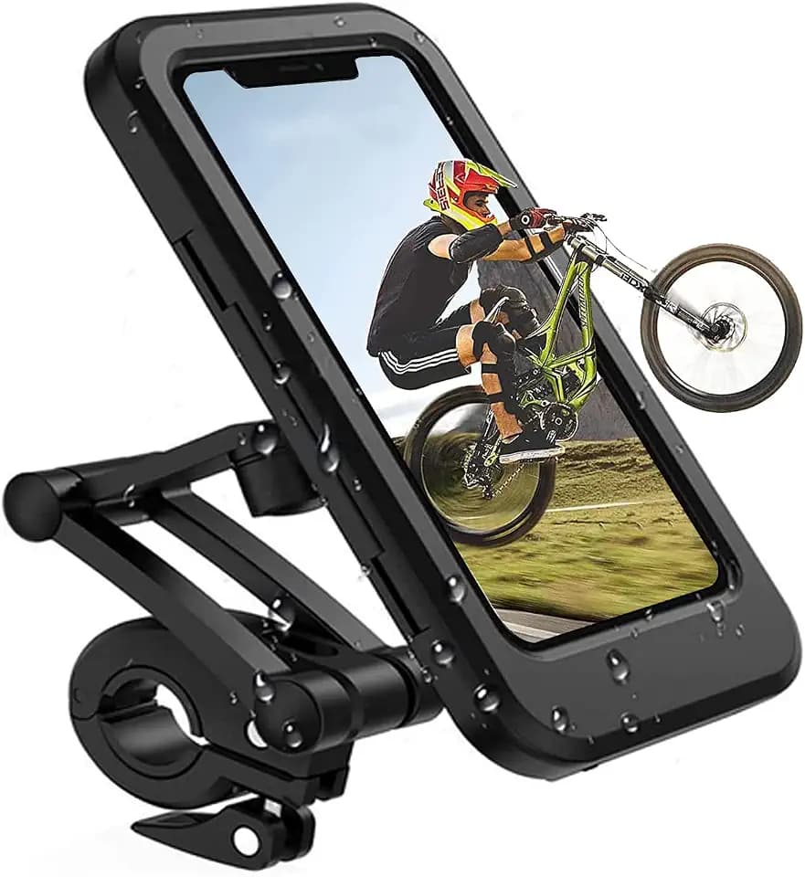 Fahrrad Handyhalterung Motorrad Handyhalter Universal Halterung wasserdichte Touch-Screen mit 360° Drehbare Outdoor Halter Phone Holder für zu 6,7 Zoll Smartphone