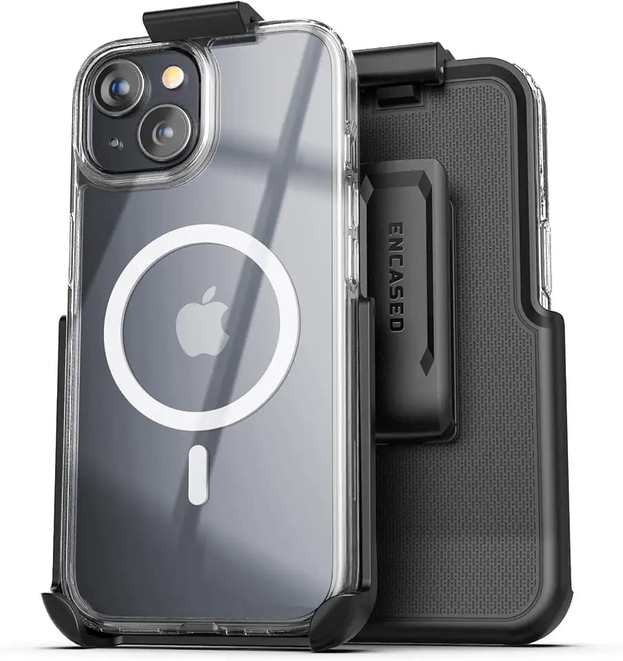 Encased Magnetic Case Compatible with iPhone 15 with Belt Clip Phone Holster (iPhone 15)