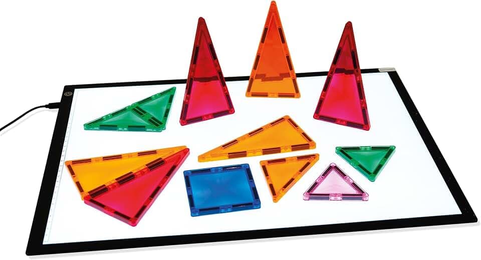 JCLIGHT Licht-Tablet, extra flach, LED-Lichttisch, ideal zum Lesen, Zeichnen und Spielen mit durchscheinenden Materialien (A4)
