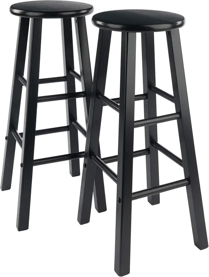 Winsome Element 2-Piece Bar Stool Set, Black, 29"
