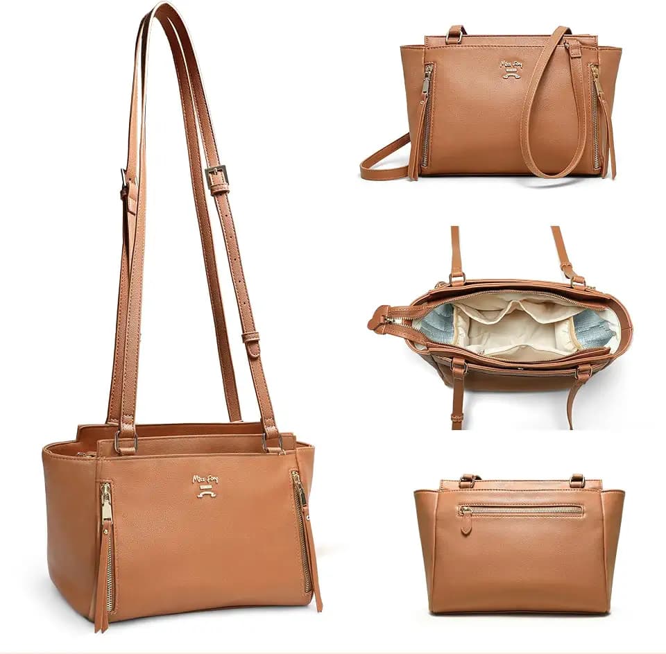 miss fong Leather Small Diaper Bag Crossbody Diaper Bags Diaper Clutch