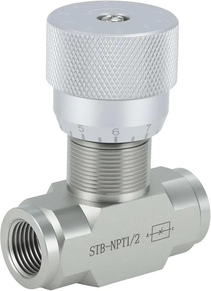 1/2" NPT Ports Hydraulic Flow Control Needle Valve 5800PSI Steel
