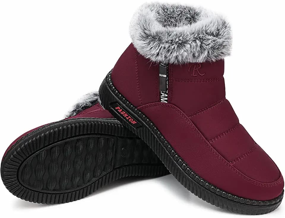 TEMOFON Womens Warm Snow Boots: Waterproof Ankle Winter Shoes