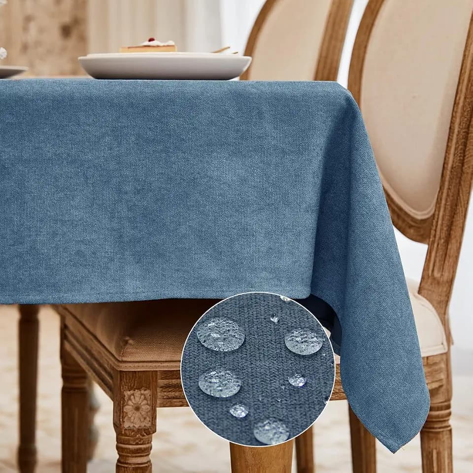 Table Cloth Rectangle Table Cover 71"x55" Blue Tablecloth