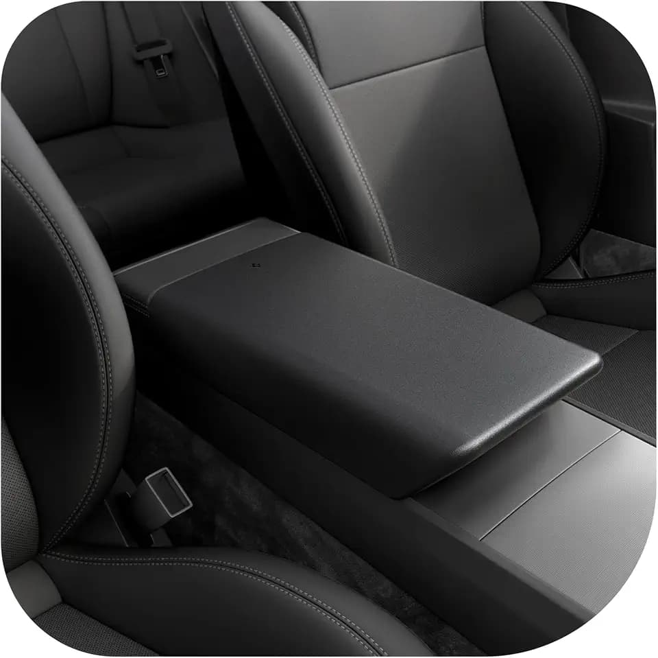 Spigen Tesla Model Y 2026 Juniper Standard & Model 3 Highland 2025 Mittelarmlehne Abdeckung, Armlehne Abdeckung Schutzhülle Innenraum für Tesla Model Y Juniper 2025 3 Highland 2024 - Schwarz