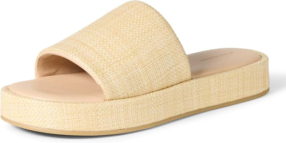 Amazon Essentials Women's Padded Slide Flatform Sandal with Memory Foam Insole