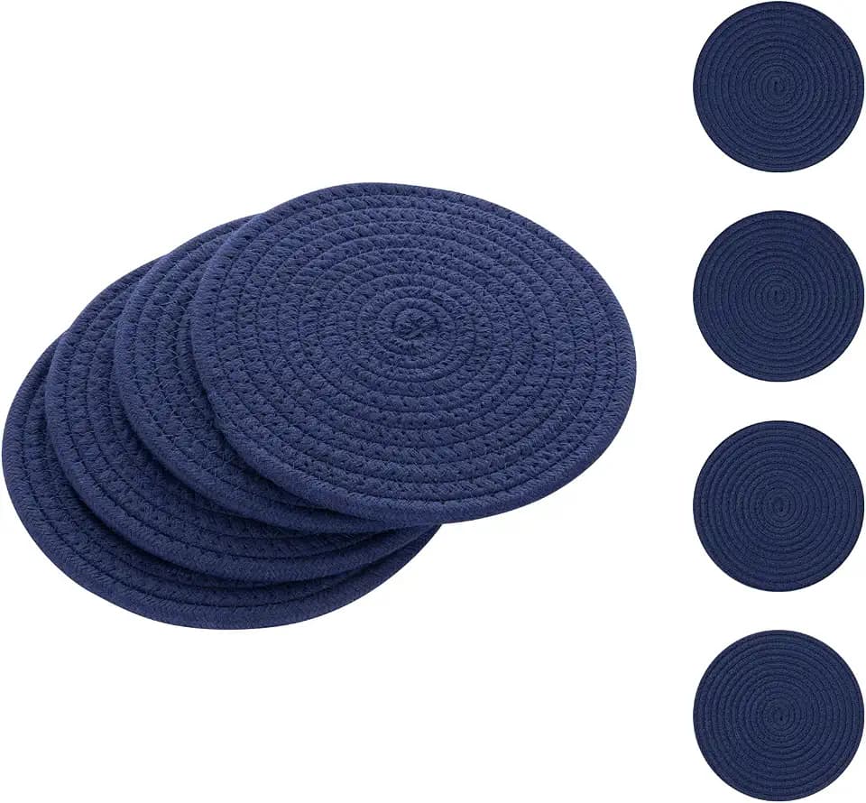 SHACOS 8 Inches Trivets for Hot Dishes, 4 Pieces Cotton Trivets Mats