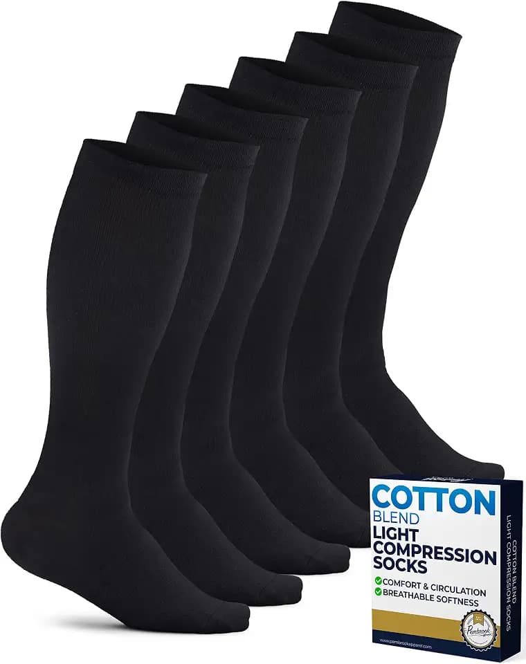Pembrook Cotton Light Compression Socks for Men - 3 Pairs | 8-15 mmHg Comfort Compression Socks for Men