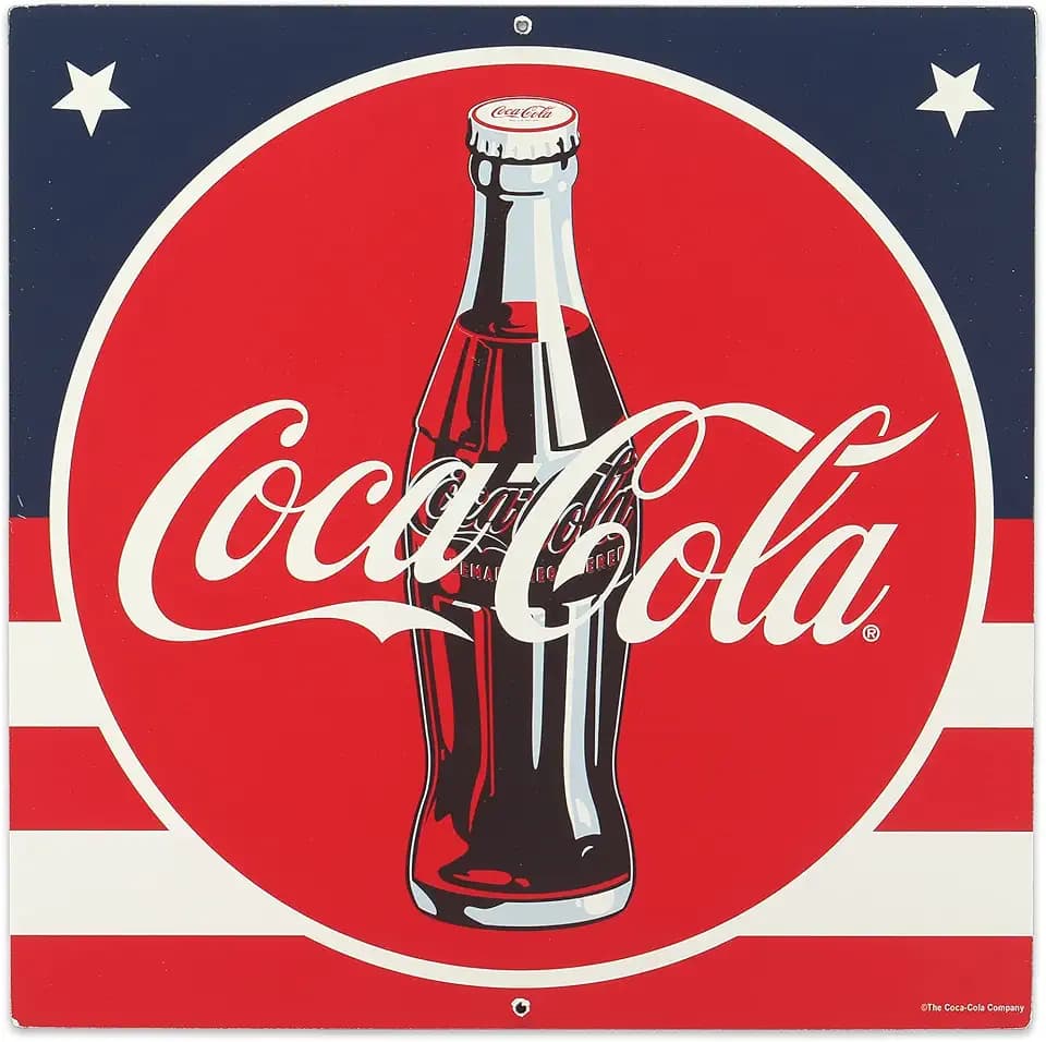Coca-Cola Metal Sign With American Flag