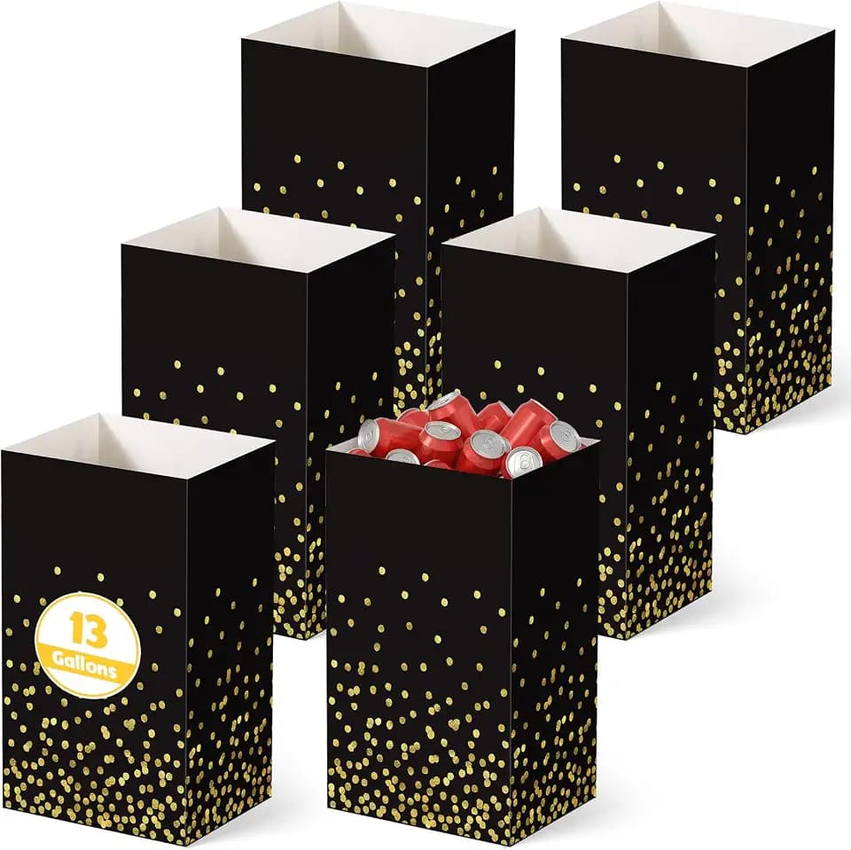 Tinlade 6 Pack 13 Gallon Pop up Trash Cans Disposable Garbage Can for Party