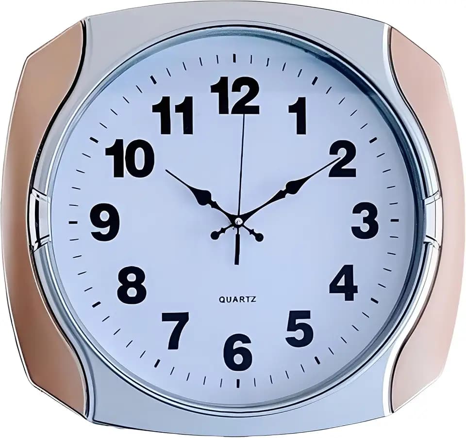 ICE ARMOR 16" W White Two-Tone Contemporary Square Wall Clock Decorative Wall Timepiece Adds Timeless Charm to Any Room Unique Gift Idea
