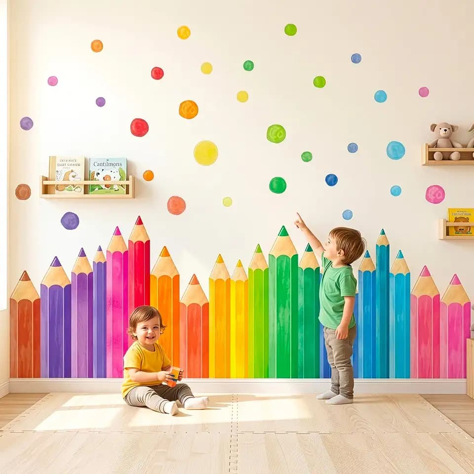 DECOWALL Giant Colored Pencil Wall Stickers Decals Classroom (SG4-2522)