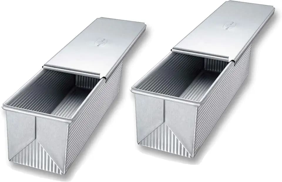 USA Pan Pullman Loaf Pan with Cover, Large w Set of 2