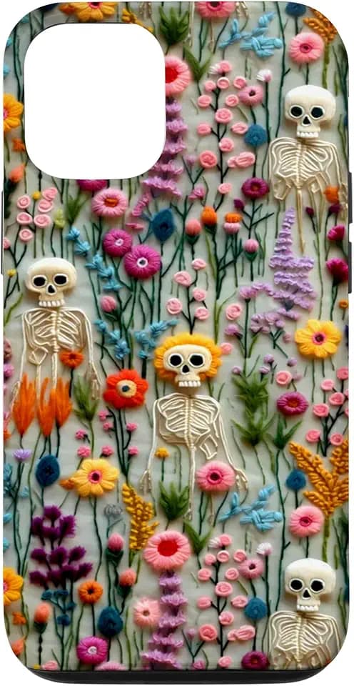 Retro Skull in Flowers Bloom - Vintage Skeletons Case for iPhone 12/12 Pro