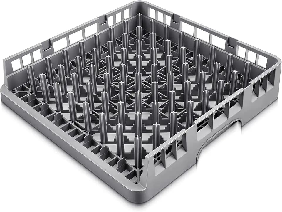 Aurelema 1 Pack Commercial Dishwasher Tray Rack, Peg Dish Opening, Gray