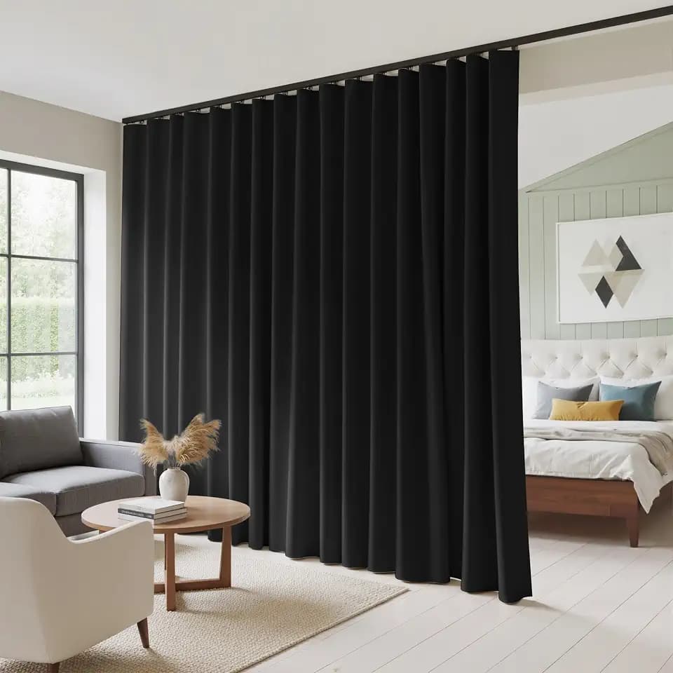RYB HOME Total Blackout Curtain with 120 inches Wide for Bedroom Office