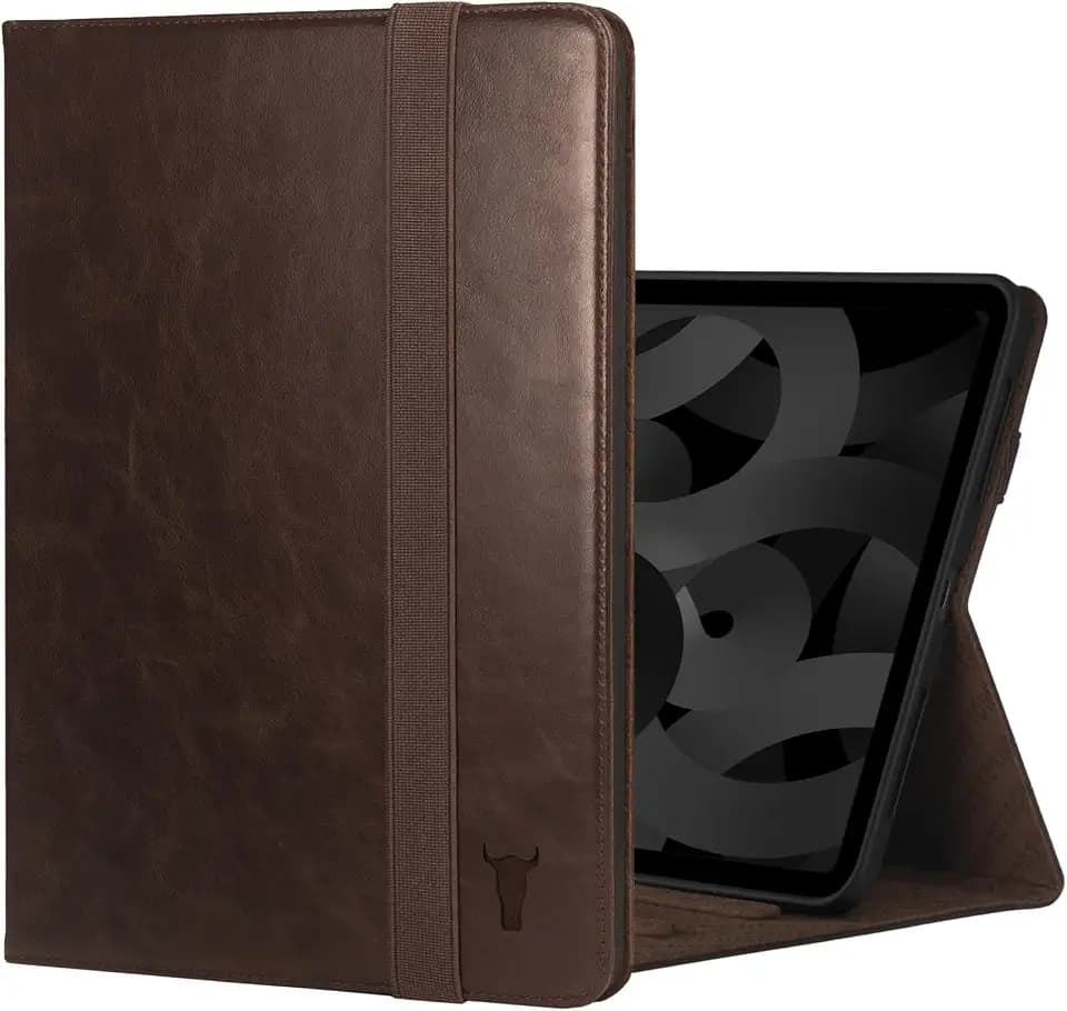 TORRO Lederhülle kompatibel mit iPad 11. / 10. Generation - Echt Leder iPad 11. / 10. Generation (2025/2022) Hülle mit Standfunktion und Sleep/Wakefunktion (Dunkelbraun)