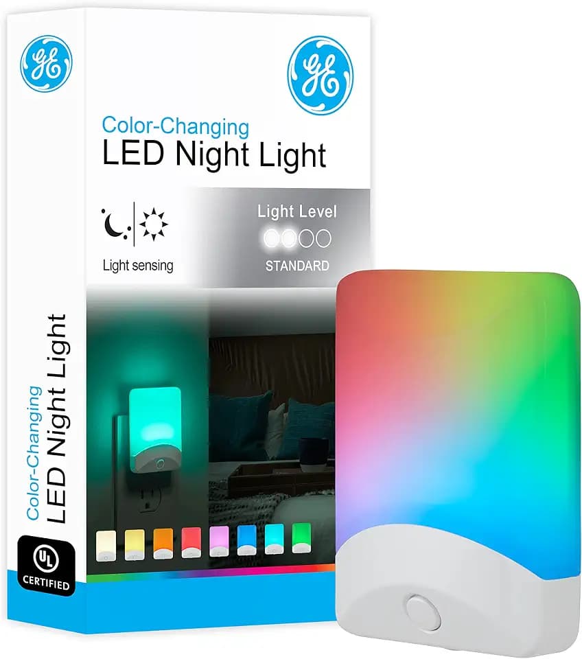 GE Plug in Color Changing Night Light with Dusk to Dawn Sensor