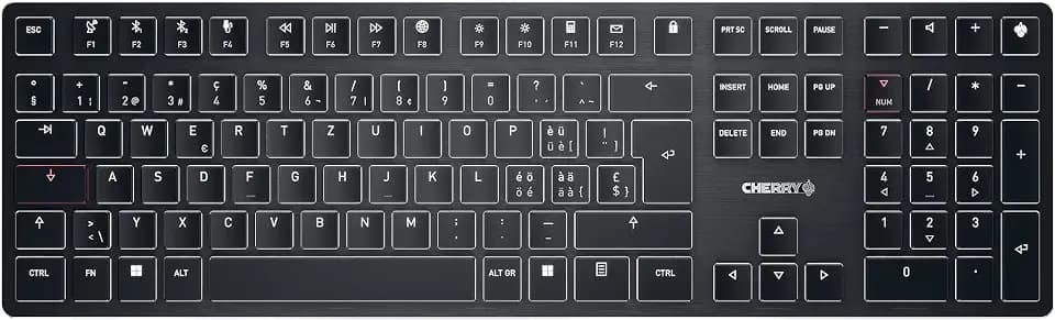 CHERRY KW X ULP, Ultra Flache Mechanische Tastatur, Schweiz QWERTZ, Schwarz