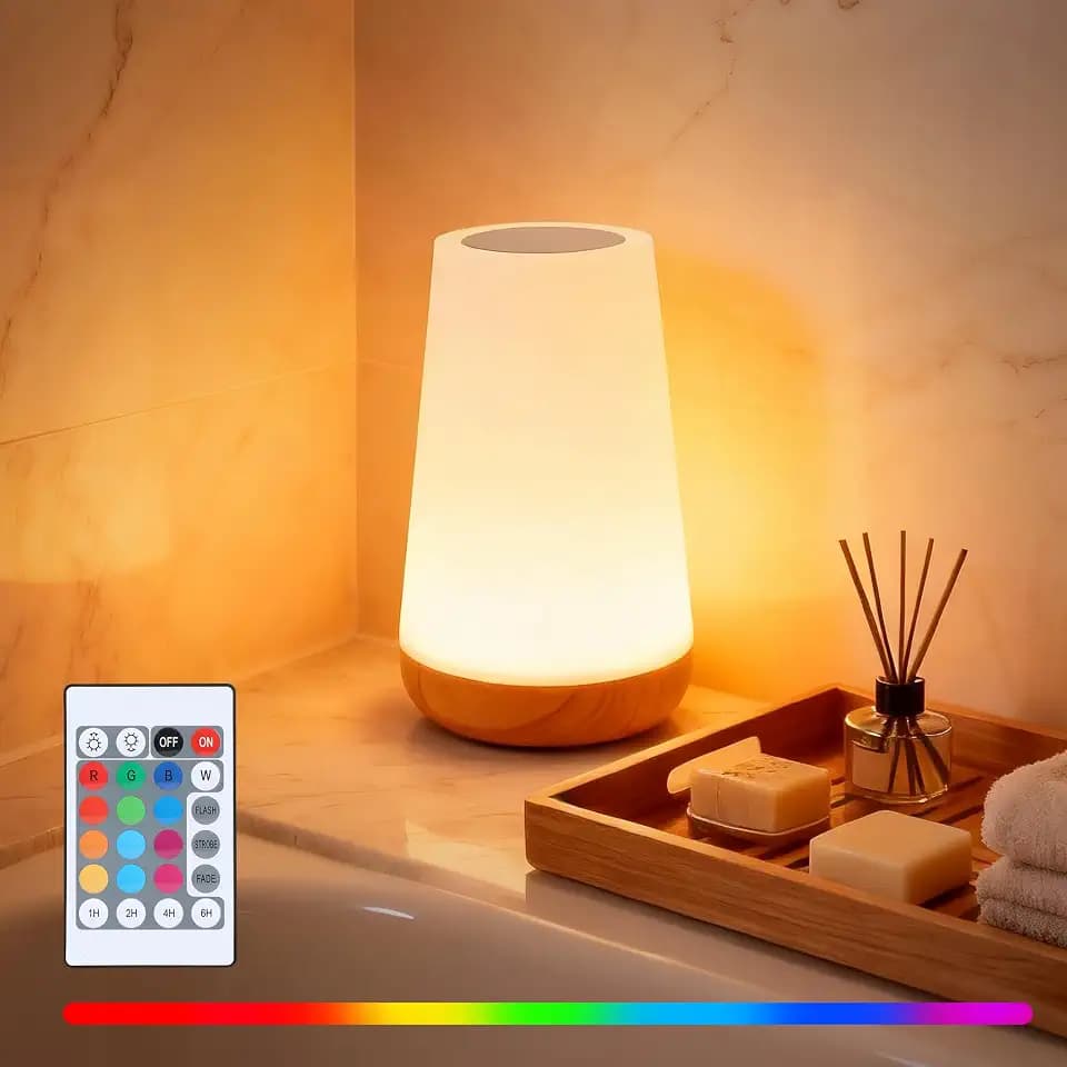 cambk Shower Waterproof Lamp for Bathroom, Rechargeable Mood Light for Inside Shower with Color Changing & Dimmable Brightness, Wireless Ambient Night Bath Lighting